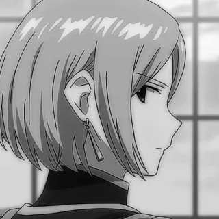 ⚔️ Anime, Fille, Portrait, Boucle d'oreille whatsapp sticker