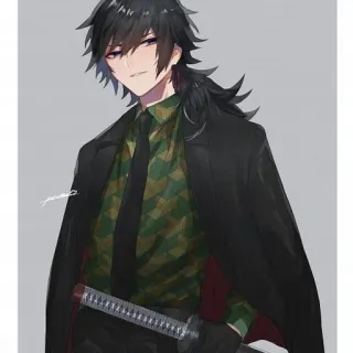 🌟 Giyu Tomioka Demon Slayer Anime, Demon Slayer, Giyu Tomioka, Katana, Personaje, Manga telegram sticker