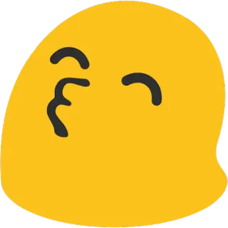 😙 Emoji, Pocałunek, Blob, Żółty, Słodki, Przyjazny telegram sticker