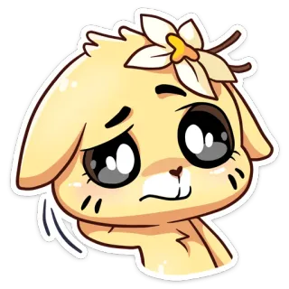 😒 coniglio, carino, kawaii, cartone animato, animale telegram sticker