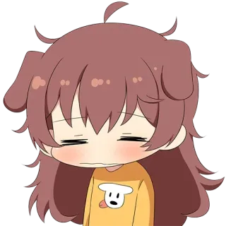 😪 anime girl, sad, cartoon, dog ears, cute, chibi whatsapp sticker