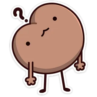 🙄 character, question mark, cute, illustration, sticker telegram sticker