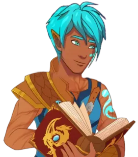 📖 Elf, Magie, Fantasy, Charakter, Buch, Drache whatsapp sticker
