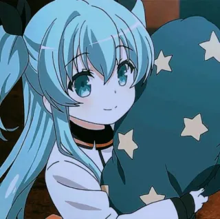 💤 anime, cute, girl, cartoon, star, pillow, manga whatsapp sticker