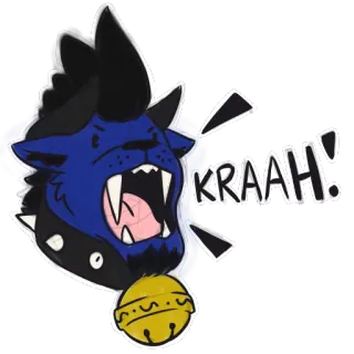 🗣 KRAAH! dier, kat, cartoon, sticker, uitdrukking, harig telegram sticker