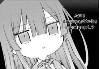 😶 Am I supposed to be impressed...? Anime, Manga, Pregunta, Expresión, Sarcasmo telegram sticker