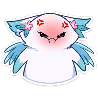 😠 boos, vogel, schattig, sticker, cartoon, kawaii, geïrriteerd telegram sticker