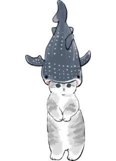 🐟 cat, kitten, shark, whale shark, animal, cute telegram sticker