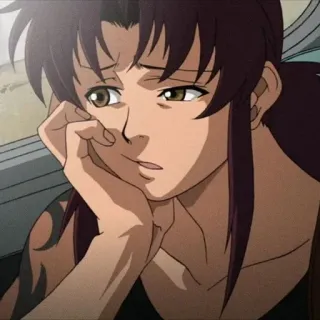 😒 Revy Black Lagoon Anime, Frau, Revy, Waffe whatsapp sticker