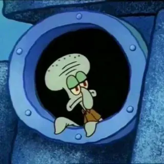 ⚓️ Squidward Tentacles SpongeBob SquarePants calamar, tentacules, spongebob, dessin animé, triste telegram sticker