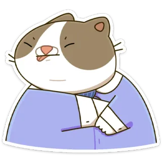 😛 cat, sticker, cartoon, animal, cute, illustration whatsapp sticker