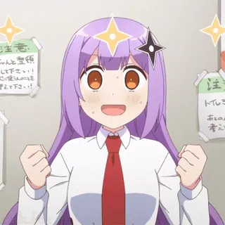 😅 注意
ゃんと整頓
して下さい!
心に使うんのことを
愛えて下さい!
注
トイレミ
あとの
考え Anime, Kreskówka, Kobieta, Fioletowe włosy, Błysk telegram sticker