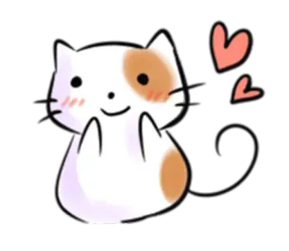 🙂 chat, mignon, coeurs, animal, kawaii telegram sticker