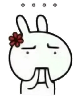 😂 rabbit, flower, cute, cartoon, bunny telegram sticker