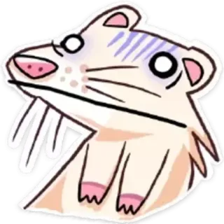 😱 furet, animal, dessin animé, autocollant telegram sticker