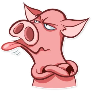 😑 Schwein, Tier, Cartoon, niedlich, lustig, albern, Gesichtsausdruck telegram sticker