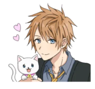 ❤ Anime, Cartoon, Katze, Männlich, Herzen, Süß whatsapp sticker