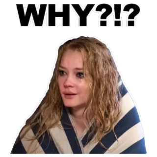 👄 WHY?!?! perché, domanda, donna, piangendo, emotivo telegram sticker