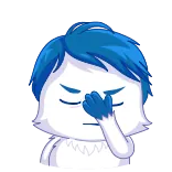 ๐คฆโโ๏ธ cartoon, facepalm, frustration, disappointment, blue hair, emoji telegram sticker
