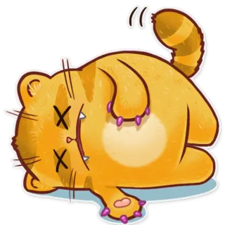 😣 gato, morto, adesivo, desenho animado, laranja telegram sticker