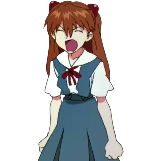😫 Asuka Langley Soryu Neon Genesis Evangelion anime, girl, cartoon, evangelion, asuka, character telegram sticker