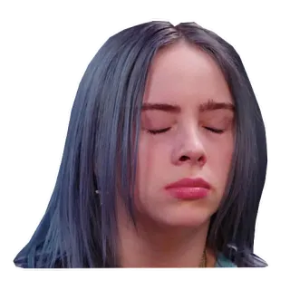 😑 Billie Eilish บิลลี ไอลิช, นักร้อง, คนดัง, ร้องไห้, เศร้า telegram sticker