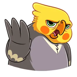 😠 pássaro, calopsita, gesto ofensivo, bravo, desrespeitoso, desenho animado telegram sticker