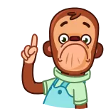 🧐 Curious George monkey, cartoon, children, curious george, raising finger telegram sticker