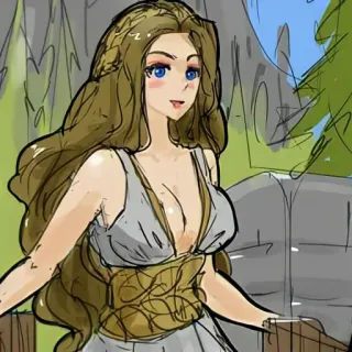 🦄 woman, dress, illustration, anime, fantasy telegram sticker