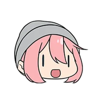 🏕 อนิเมะ, การ์ตูน, น่ารัก, สติกเกอร์, ผมสีชมพู, ตัวละคร telegram sticker