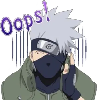 😅 Kakashi Naruto Oops! Аниме, Какаши, Ниндзя, Ой, Смешно, Персонаж telegram sticker