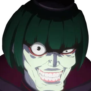 😈 Anime, Personnage, Méchant, Fou, Effrayant, Sourire narquois telegram sticker