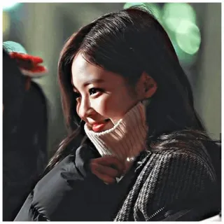 🌸 wanita, asia, potret, sweter, musim dingin, orang, senyum telegram sticker