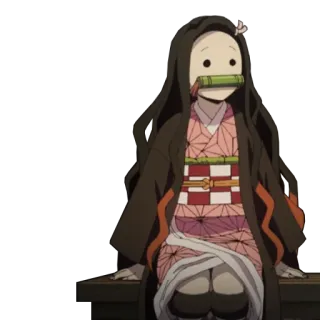 😶 Nezuko Kamado Demon Slayer 애니메이션, 네즈코, 악마, 귀여운, 카마도 telegram sticker