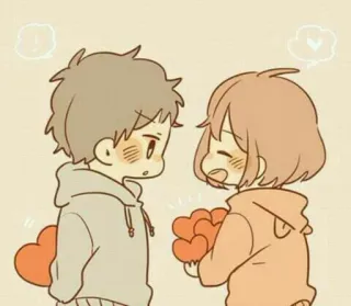 ❤️ amor, corazones, lindo, dibujos animados, pareja, cariño, romance, amistad telegram sticker