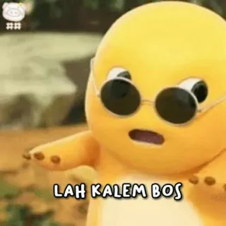 😡 LAH KALEM BOS dinossauro, óculos de sol, legal, calmo, chefe, desenho animado telegram sticker