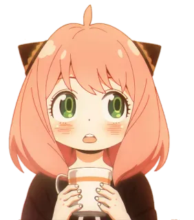 ☕️ Anya Forger Spy x Family Anime, Carino, Ragazza, Spy Family, Anya, Kawaii whatsapp sticker