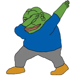 😏 Pepe the Frog Pepe, dabbing, meme, frog whatsapp sticker