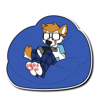 😋 Furry, Perro, Gaming, Dibujos animados, Lindo, Puf, Antropomórfico telegram sticker