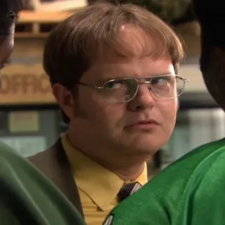 😒 Dwight Schrute The Office Dwight, Schrute, The Office, Komedi, Acara TV, Karakter whatsapp sticker