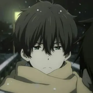 🎐 anime, boy, winter, scarf, portrait telegram sticker