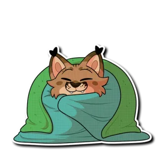 ☺️ кот, милый, плед, уютный, мультфильм, животное, наклейка telegram sticker
