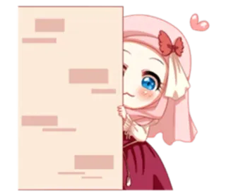👀 Kreskówka, Hidżab, Chibi, Uroczy, Muzułmanin, Dziewczyna telegram sticker