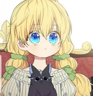 🌻 anime, cartoon, girl, child, cute, pet, fluffy, illustration whatsapp sticker