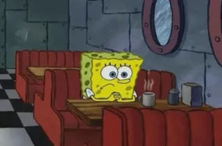 🙁 Spongebob Спанч Боб, мультфильм, анимация, Nickelodeon, грустный whatsapp sticker