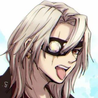 🌙 Anime, Personaggio, Lingua, Benda sull'occhio telegram sticker