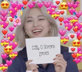 😍 Hi, I love you miłość, serce, pozytywne, powitanie telegram sticker