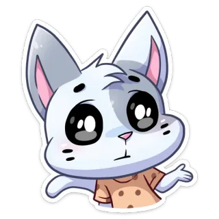 🫤 kat, dier, sticker, cartoon, schattig telegram sticker