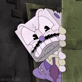 👿 King Dice Cuphead King Dice, Cuphead, dessin animé, jeu vidéo, méchant, grincheux whatsapp sticker