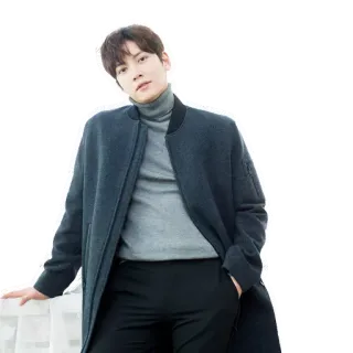 🙂 homem, casaco, gola alta, roupa casual, coreano, ator whatsapp sticker